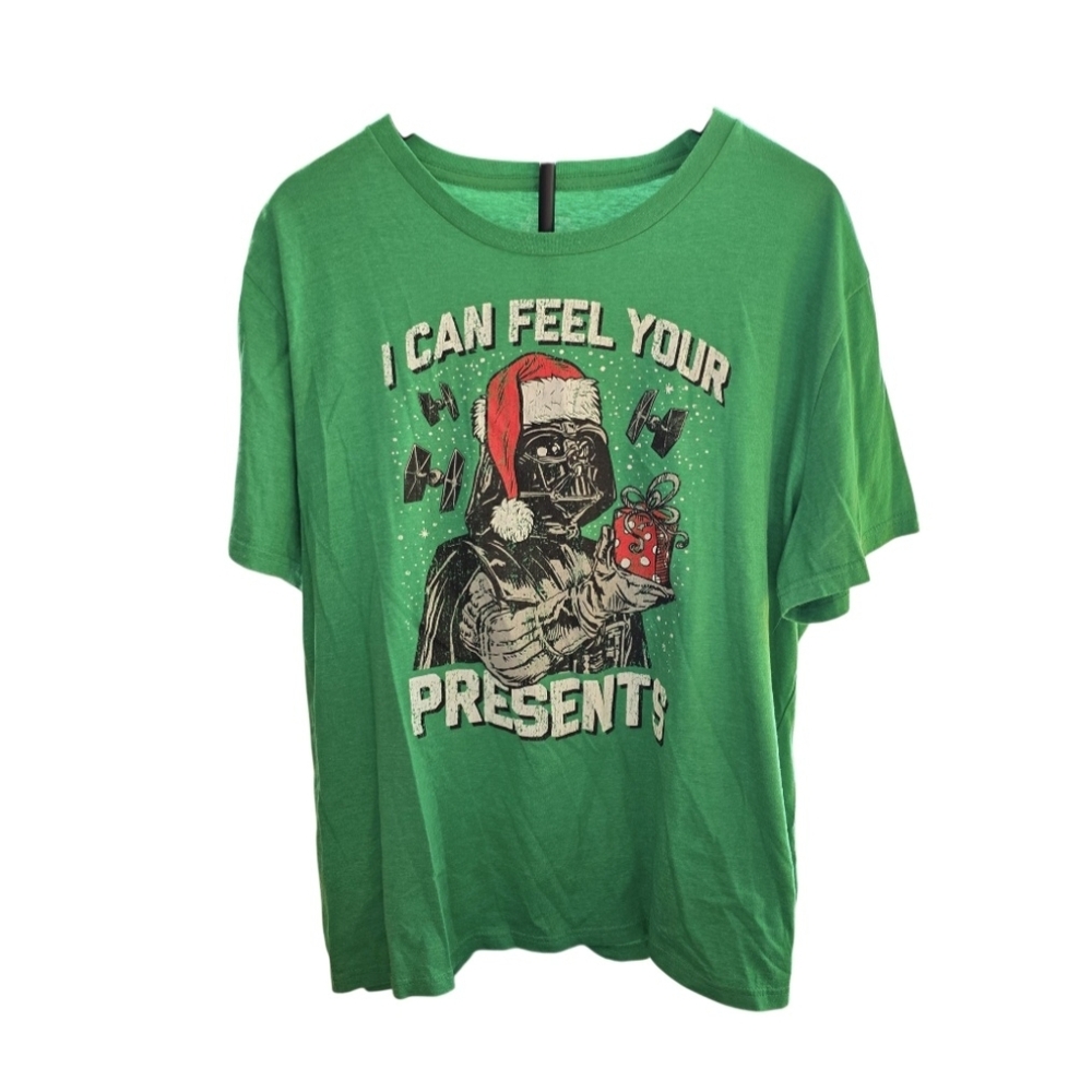 Star Wars Darth Vadar "I Can Feel Your Presents" Christmas Holiday Tee Size 2XL